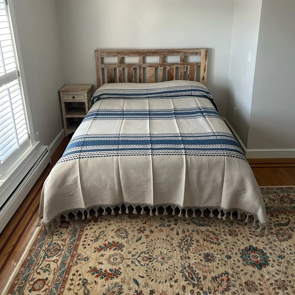 Hand Loom  Queen Size Cotton Bedspread.